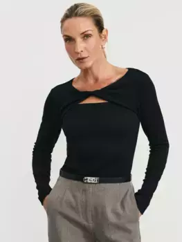 Лонгслив с декоративным узлом