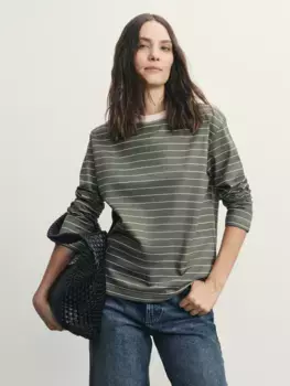 Лонгслив в полоску из хлопка