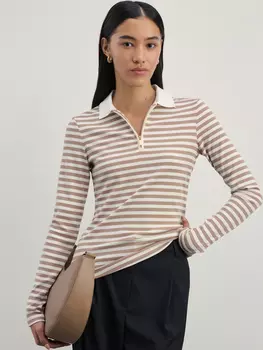 Лонгслив в полоску с молнией из вискозы