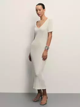 Платье ажурной вязки с хлопком в составе