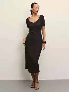 Платье ажурной вязки с хлопком в составе