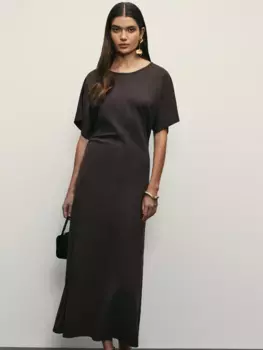 Платье из вискозы со сборками на талии