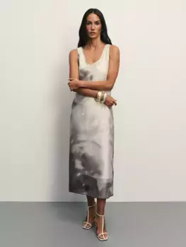 Двуслойное платье из вискозы с принтом