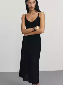 Платье миди из фактурной вязки