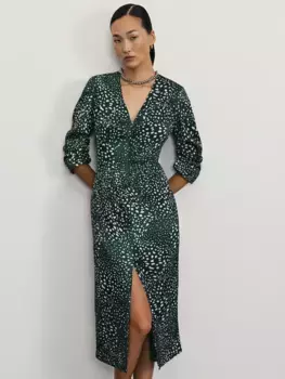 Платье миди с абстрактным принтом