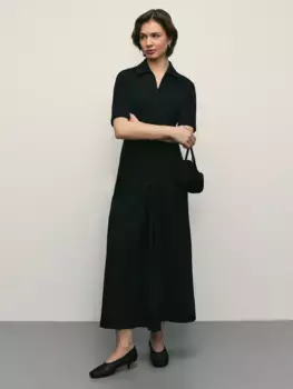 Платье миди с декоративным ремнем