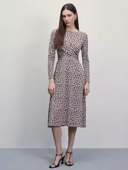 Платье миди с принтом