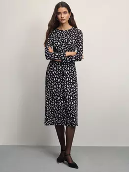 Платье миди с принтом