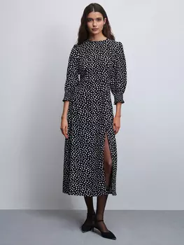 Платье миди с принтом