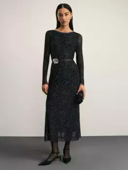 Платье миди с принтом