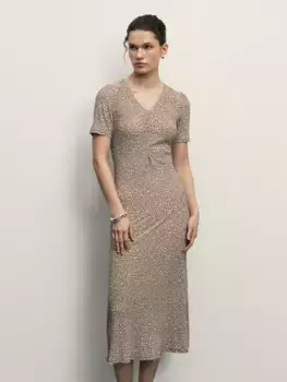 Платье миди с принтом