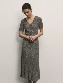Платье миди с принтом