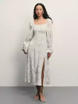 Платье миди с принтом