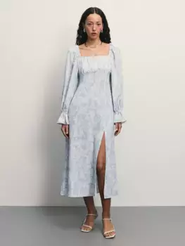 Платье миди с принтом