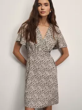 Платье мини с цветочным принтом