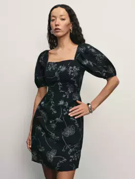 Платье мини с принтом из вискозы