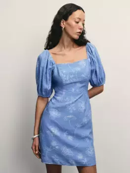 Платье мини с принтом из вискозы