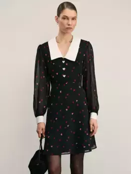 Платье мини с принтом в виде сердечек