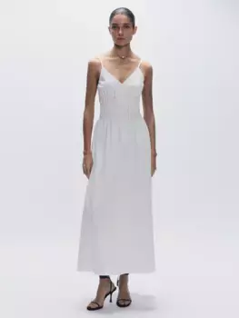 Платье со сборкой по талии из хлопка