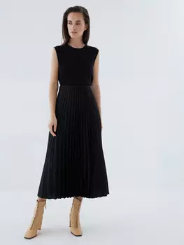 Плиссированная юбка-миди