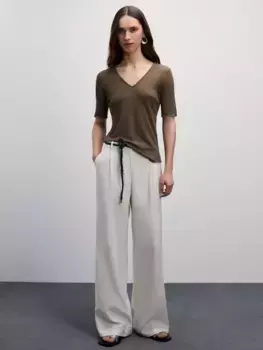 Полупрозрачная футболка в рубчик