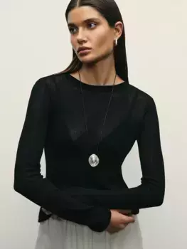 Полупрозрачный лонгслив из вискозы
