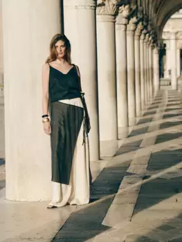 Полуюбка на завязках из тенселя