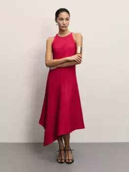 Приталенное платье миди из льна