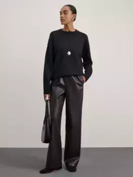 Прямые брюки из искусственной кожи