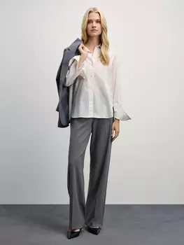 Прямые брюки из вискозы с эластичной талией