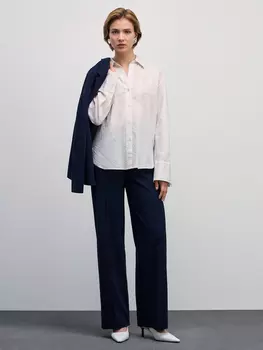 Прямые брюки из вискозы с эластичной талией