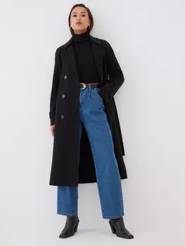 Прямые джинсы с защипами на талии