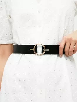 Ремень с круглой пряжкой