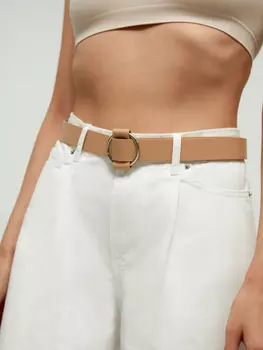 Ремень с круглой пряжкой