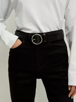 Ремень с круглой пряжкой