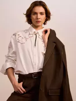 Рубашка из хлопка с перфорацией