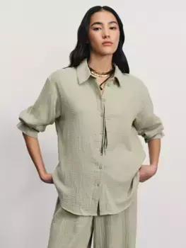 Рубашка из муслина с рукавом 3/4