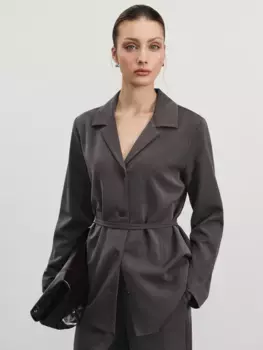 Рубашка из вискозы с поясом