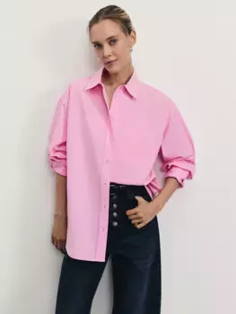 Рубашка оверсайз из хлопка с карманом