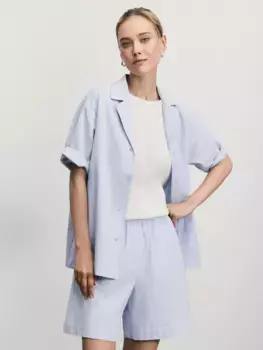 Рубашка с коротким рукавом из фактурного хлопка