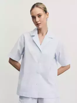 Рубашка с коротким рукавом из фактурного хлопка