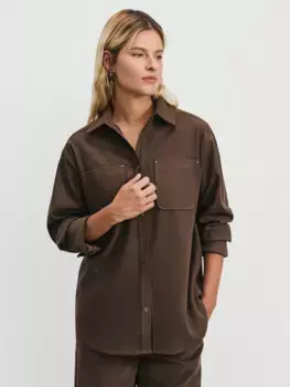 Рубашка свободного кроя из вельвета