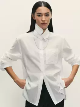 Рубашка в фактурную полоску из хлопка