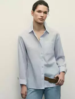 Рубашка в фактурную полоску из хлопка