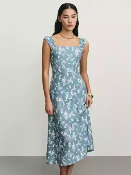 Сарафан из фактурной вискозы с принтом