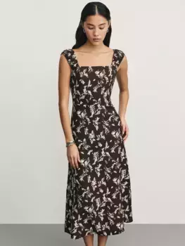 Сарафан из фактурной вискозы с принтом