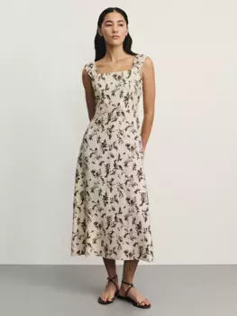 Сарафан из фактурной вискозы с принтом