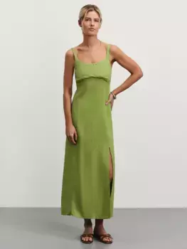 Сарафан из вискозы и льна прилегающего кроя