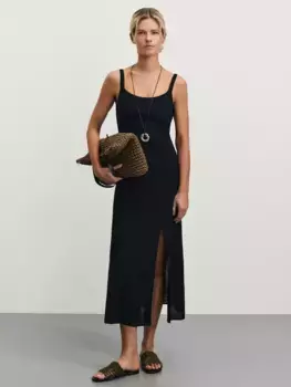 Сарафан из вискозы и льна прилегающего кроя