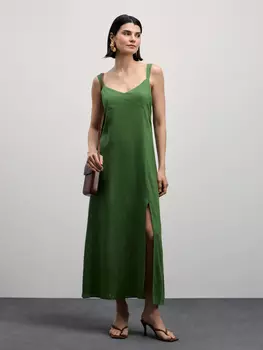 Сарафан с разрезом изо льна